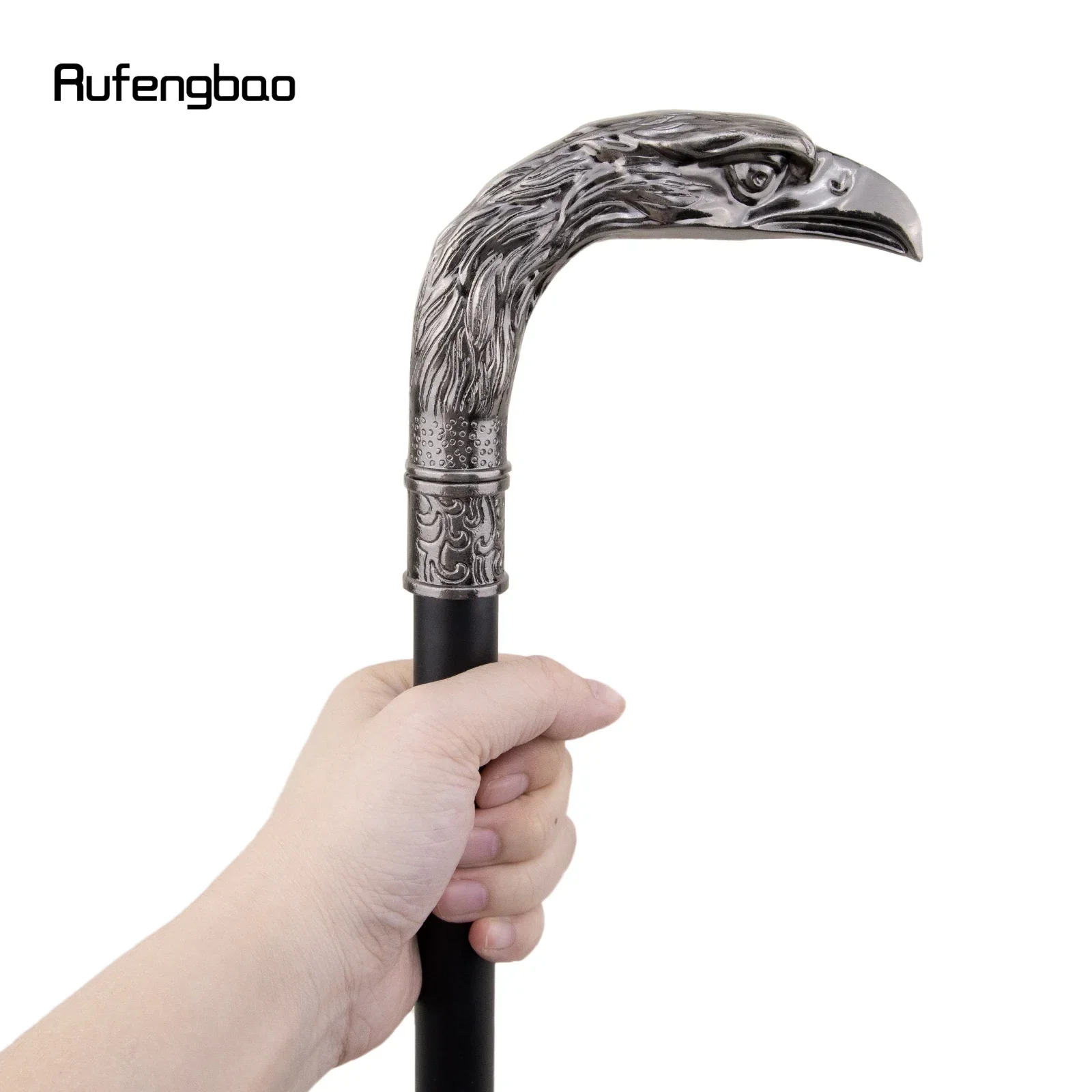 ไม้เท้าแฟชั่นทรงหัวนกอินทรีเงิน แบบข้อต่อเดียว สำหรับตกแต่ง คอสเพลย์ ปาร์ตี้ ฮาโลวีน ความยาว 93 ซม.