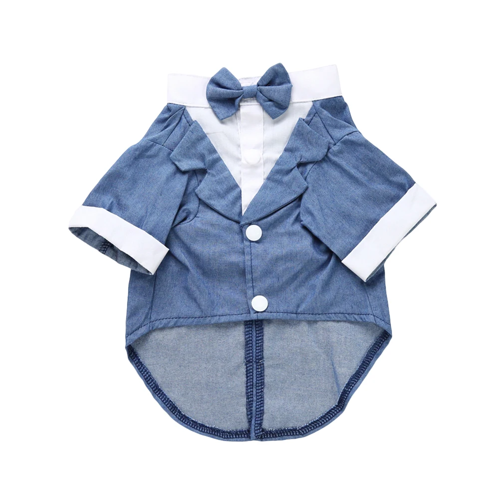 

Pet Dog Formal Suit Costume Blue Medium Soft Puppy Clothing For Wedding Party Halloween Special Occasion Pet Apparel Dog