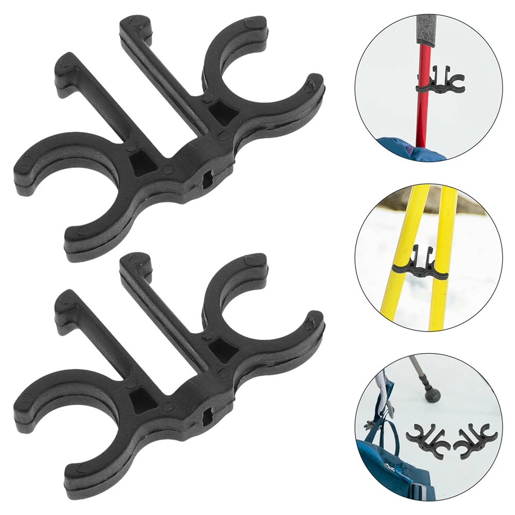 

6Pcs Trekking Pole Clips Walking Stick Accessories Double Rod Buckle Connector for Hiking Camping Outdoor Sports