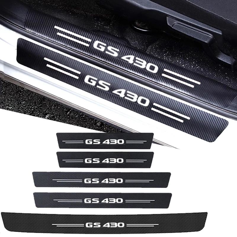 Car Decals for Lexus GX430 Emblem Auto Door Entry Pedal Guards Threshold Scuff Plate Strip Carbon Fiber Sill Protect Stickers