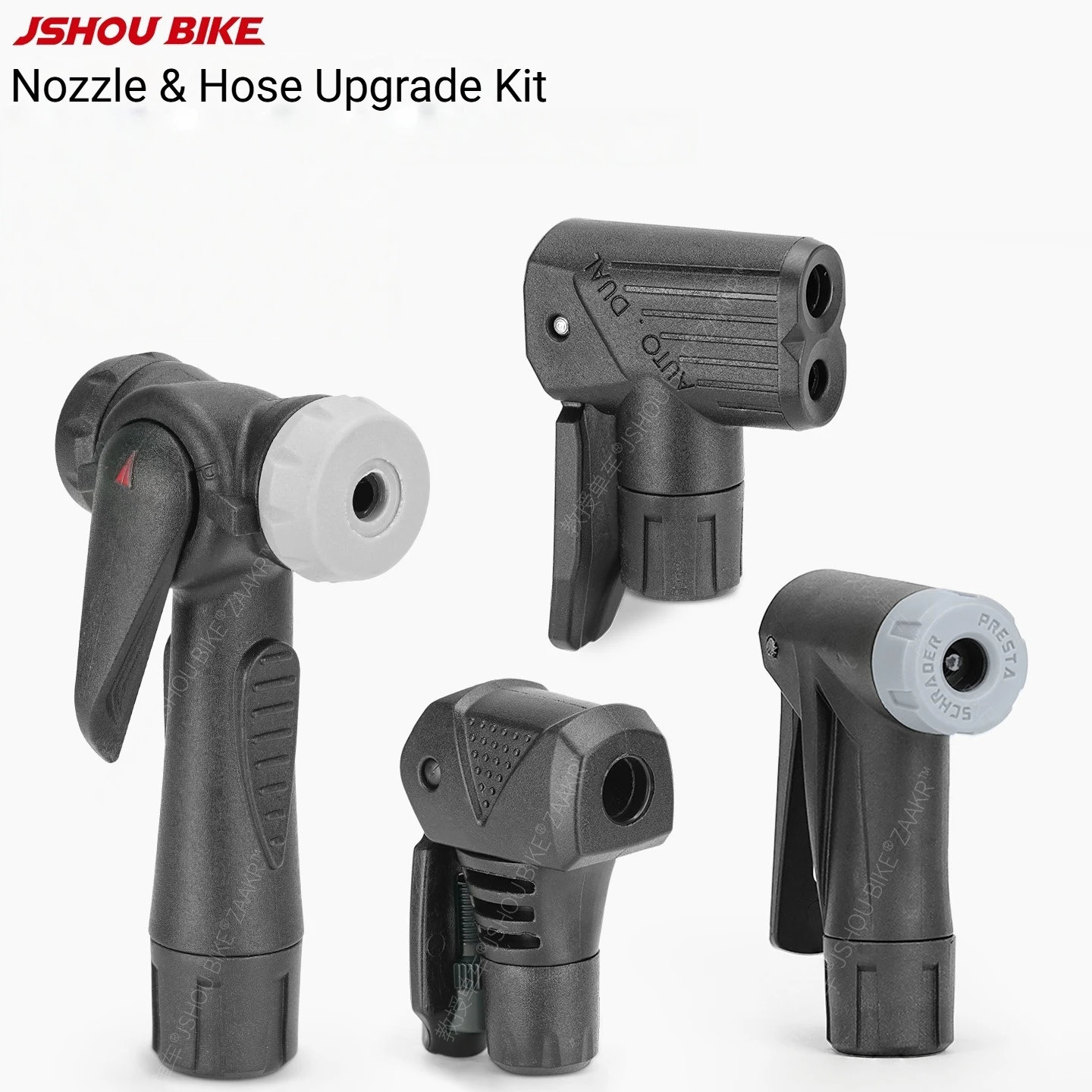 JSHOUBIKE Bicycle Pump Adapter Connector Fits Manual And Electric Air Pump Multiple Air Hose Sizes Universal Inflator Nozzle