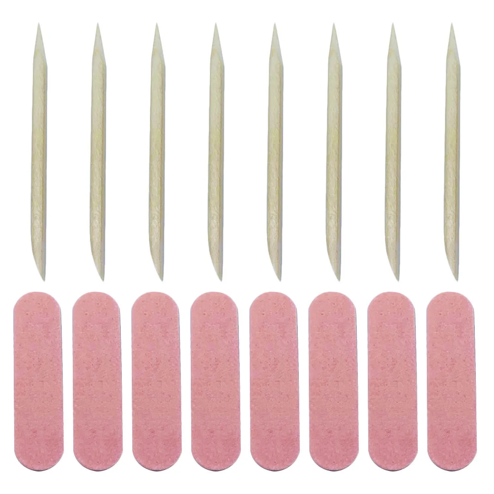 

100 Sets Manicure Tools Nail Files Polishing Strips Pedicure Small Handheld Wooden Picks Salon Supply