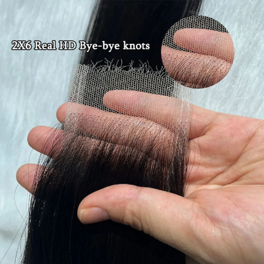 AVENIR Single Knots 2x6 HD Lace Closure Invisible Swiss HD Lace Melt Skins Pre Plucked Virgin Human Hair HD Closure Frontal HANYA