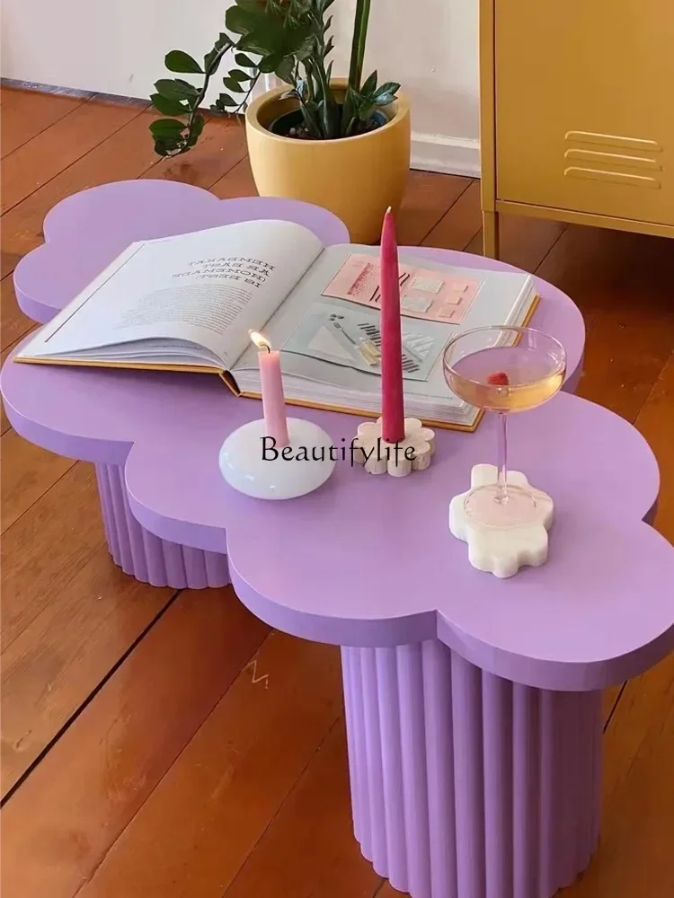 LJY * طاولة قهوة سحابية على الطراز الشمالي بسيطة وحديثة وطاولة قهوة ملونة للشقة الصغيرة ذات شكل خاص #4