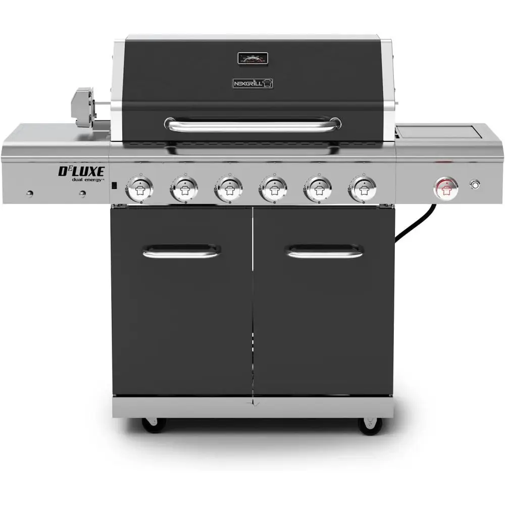 

Deluxe 6-Burner Propane Gas Grill with Ceic Searing Side Burner, Rotisserie Kit, 60,000 s Output, and Stainlntrol Panel, BBQ Gri