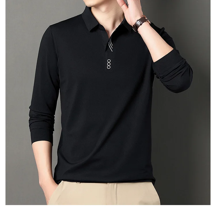 New men's long-sleeved button-down shirt for spring and autumn. Casual business shirt. Exquisite