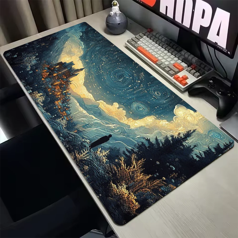 

Abstract Art Starry Sky mouse pad - Non-Slip Precision Control for Gaming, 400x900mm Smooth Surface Design