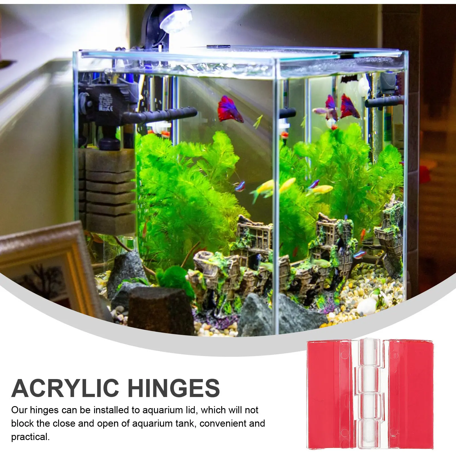 Clear Plastic Self Adhesive Hinges 4 Piece Strong Adhesion Folding Hinges for Box Lid Cabinet Door Drawer