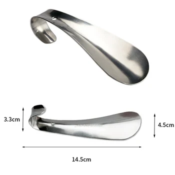 1 adet 14.5cm profesyonel kaşık Shoehorn profesyonel Shoehorn paslanmaz çelik Metal ayakkabı çekeceği ayakkabı kaldırıcı aracı