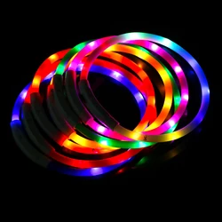 Led Usb Dog Collar Dog Loss Prevention Night Safety Flashing Glow  Collar Night Luminous Charge Collar Pet Accessories