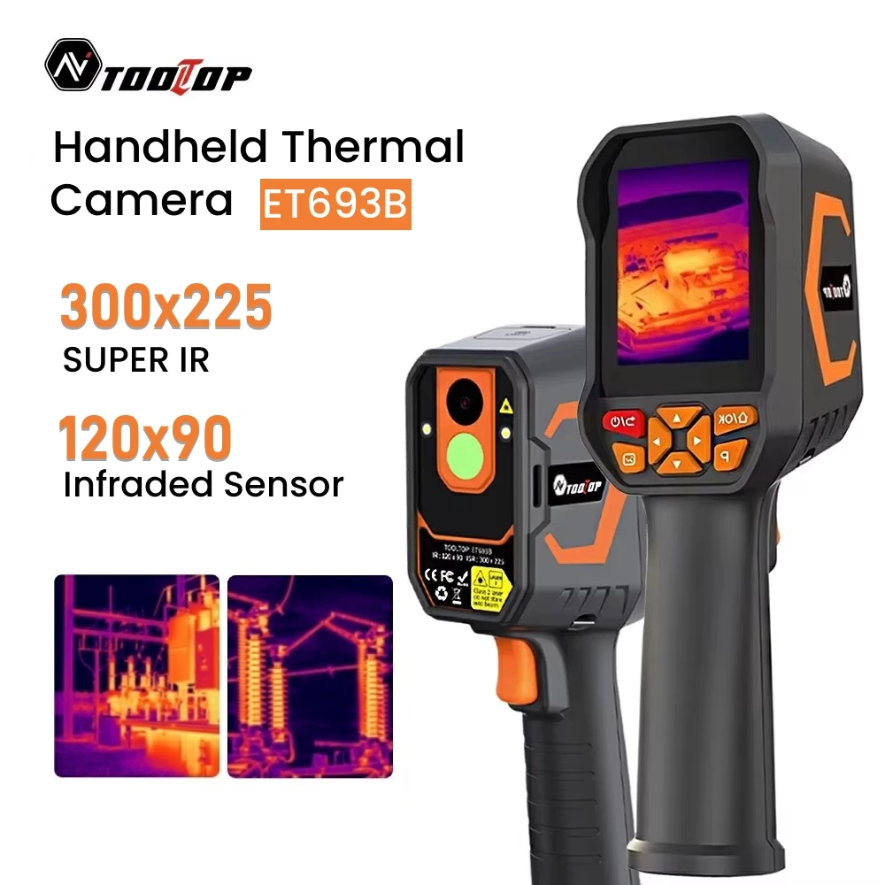 كاميرا TOOLTOP ET693B Super IR 300*225 للتصوير الحراري 120*90 مستشعر الأشعة تحت الحمراء-20 ~ 550 ℃   الكاميرا الحرارية للاختبار الكهربائي المنزلي