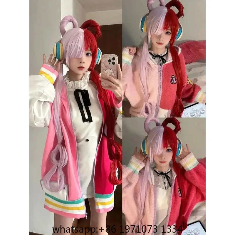 Anime Uta Theatre Version Movie Film Red Daughter Of Shanks Cosplay Costume Wig Wings Headphone Adult Child Halloween Suit