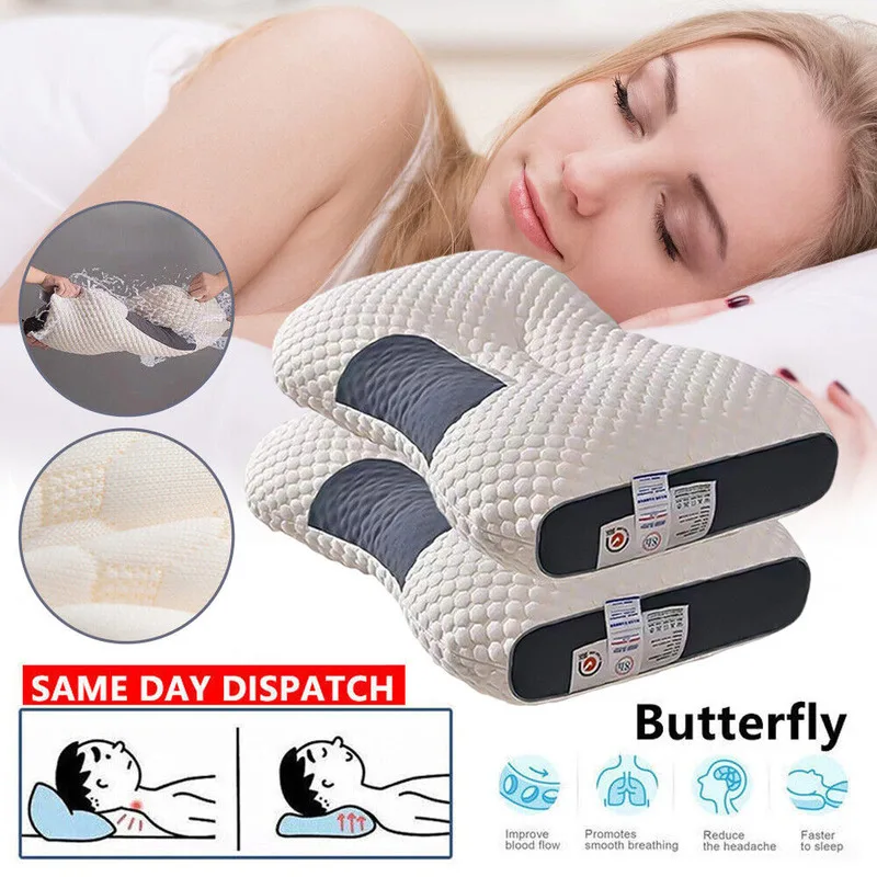 1~2PCS Memory Foam Pillows Cervical Orthopedic Support For Neck Shoulder Pain UK