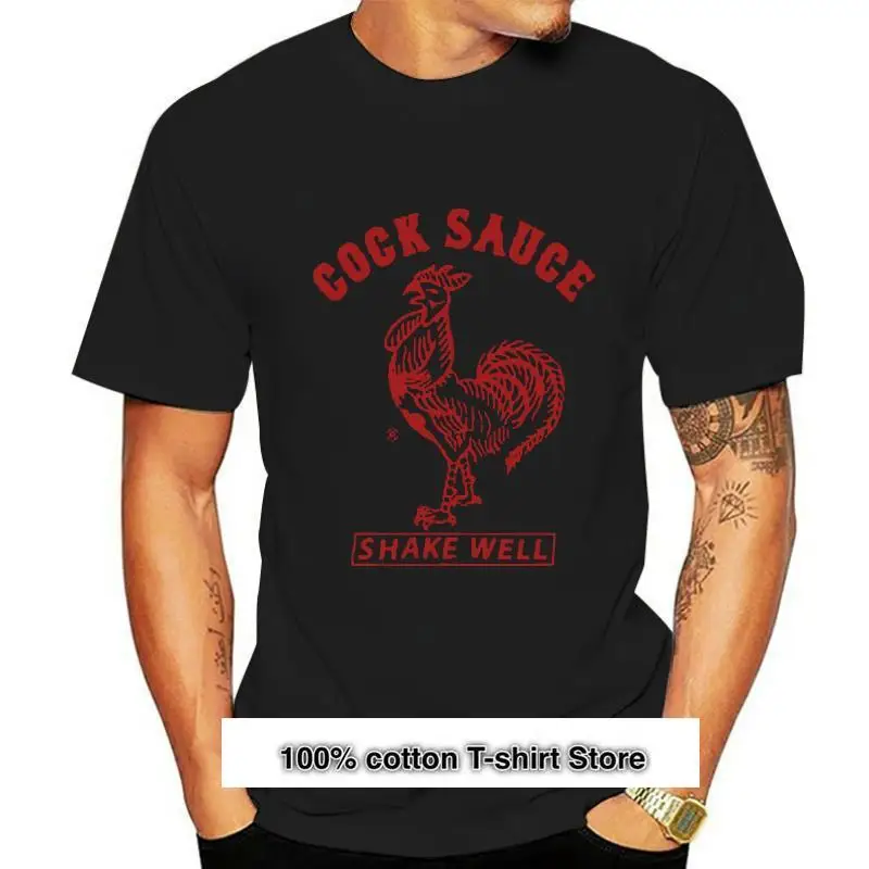 Camiseta de manga corta para hombre y adulto, camisa de manga corta con estampado de Sriracha, salsa para el pene, agitar bien