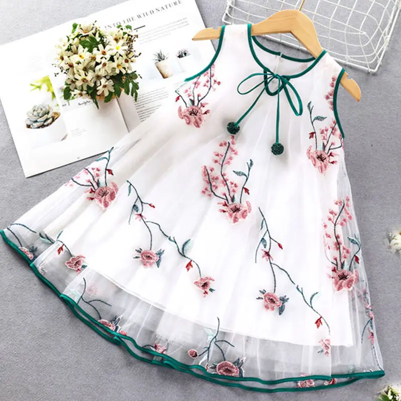 

Kids Girls Dress Summer Chinese Style Hanfu Cheongsam Children's Dress Baby Little Girl Princess Dress