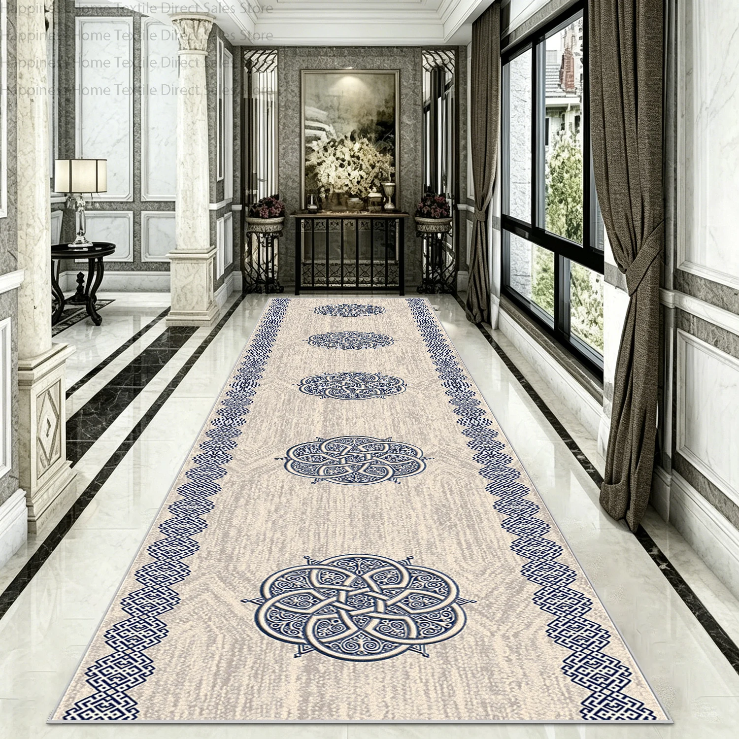 Persian Classic Retro Style Stairs Carpet Runner Anti Slip Washable Kitchen Long Corridor Mat Villa Hall Aisle Area Rug Custom