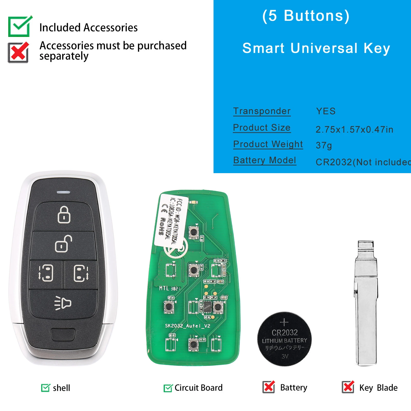 مفتاح سيارة أصلي من Autel مفتاح عالمي للاستبدال الذكي بأزرار 2-7 315/433 ميجاهرتز ID46 ID48 PCF7935 يعمل مع مبرمج مفاتيح #4