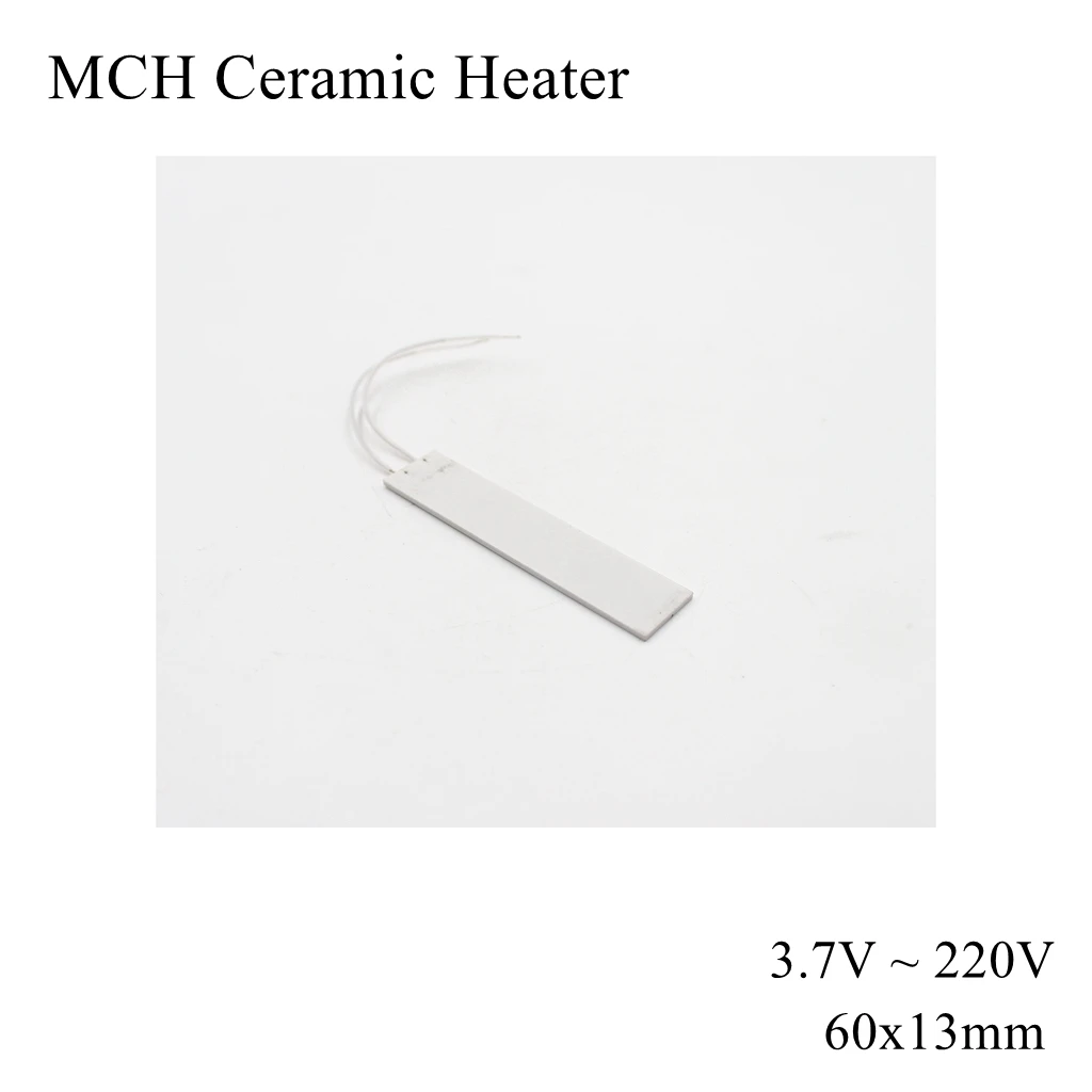 60x13mm 12V 110V 220V MCH High Temperature Ceramic Heater Square Alumina Electric Heating Board Plate Band HTCC Metal Hair Dry