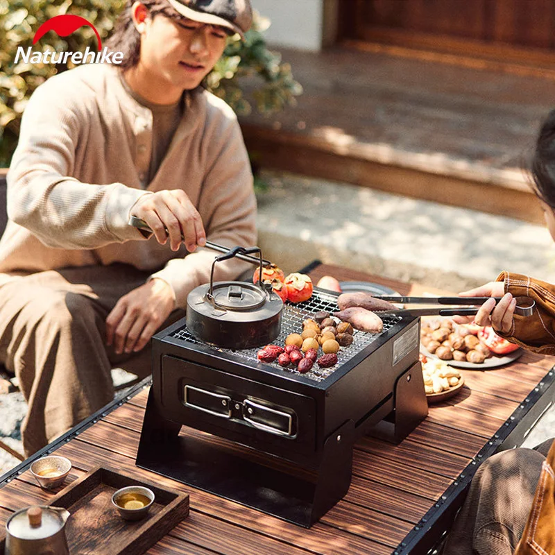 Naturehike Camping Grill Hightend BBQ Cookingware Side Hanging Outdoor Portable Picnic Charcoal Grill Barbecue Grill Heat Gear