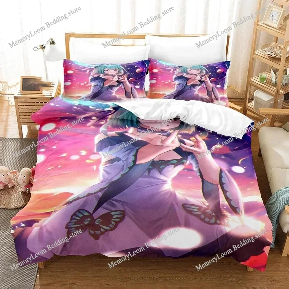 

Uruha Rushia Hololive Butterfly Girl Cartoon Poster Sheets Quilt Covers Bedding Dormitory Sheets Bedding Set Soft Warm Bedding