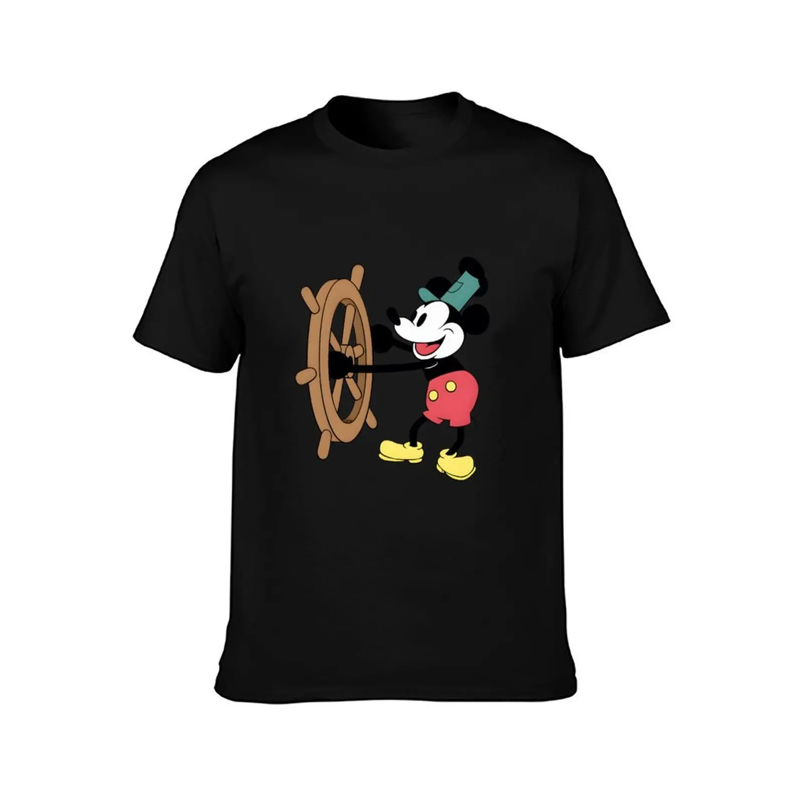 Mickey Steamboat Willie (public domain) T-Shirt graphic t shirt vintage blue archive summer shirt luxury clothes men