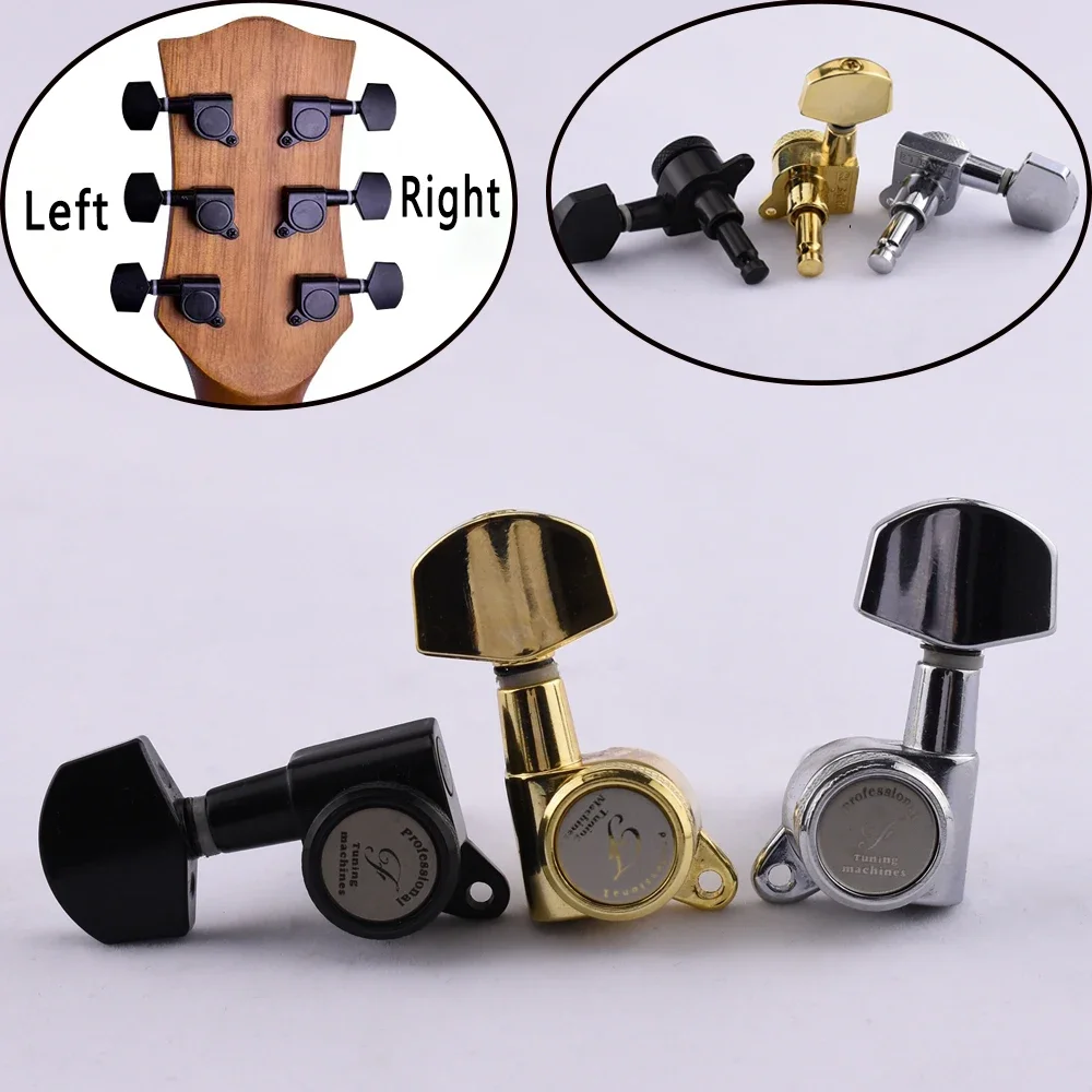 

【Made in Korea】1 Set L3+R3 Locking Guitar Machine Heads Tuners Gear Ratio 1:18