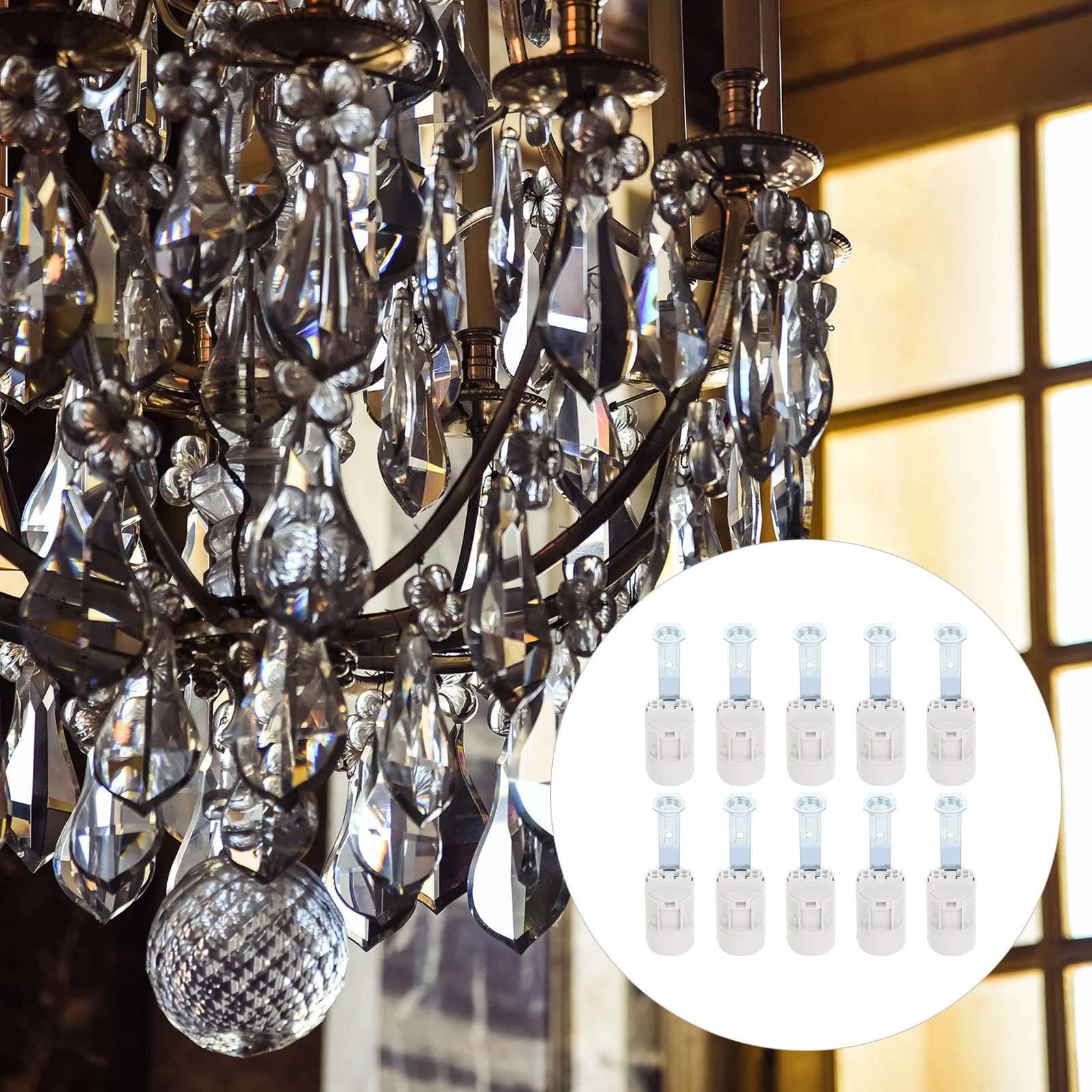 

10 pcs Lamp Holder Plastic Small Base Socket for LED Candelabra Replacement Bulb Light Fixture Decor