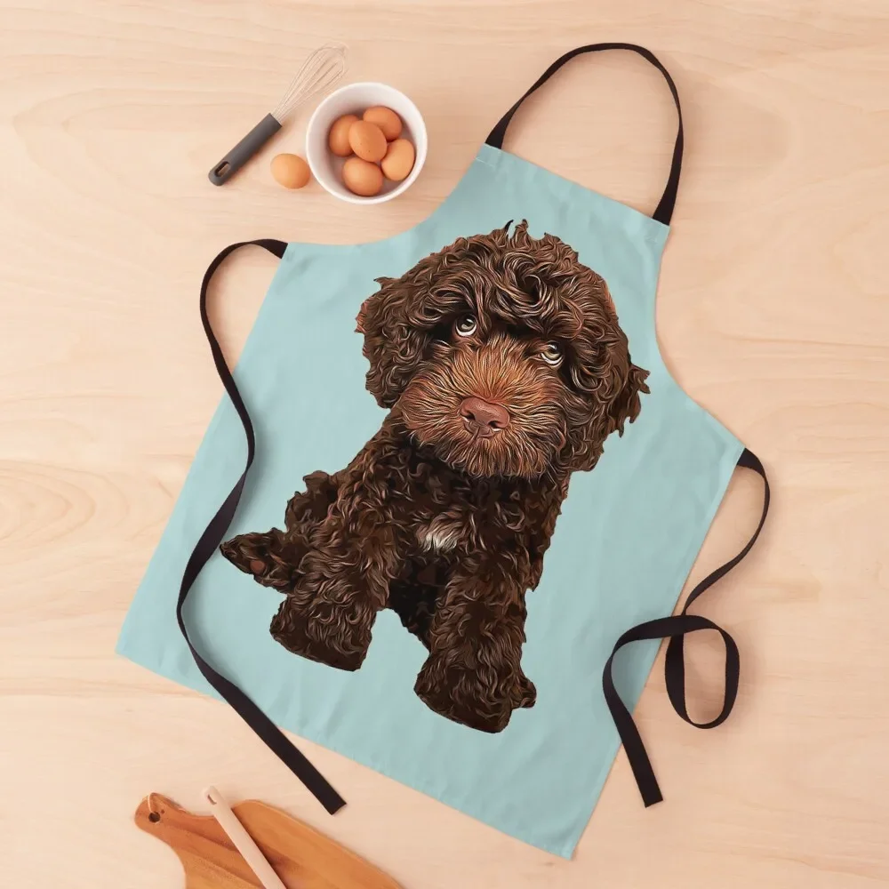 

Cockapoo Chocolate Puppy Dog Poodle Mix Apron For Cooking christmas Apron