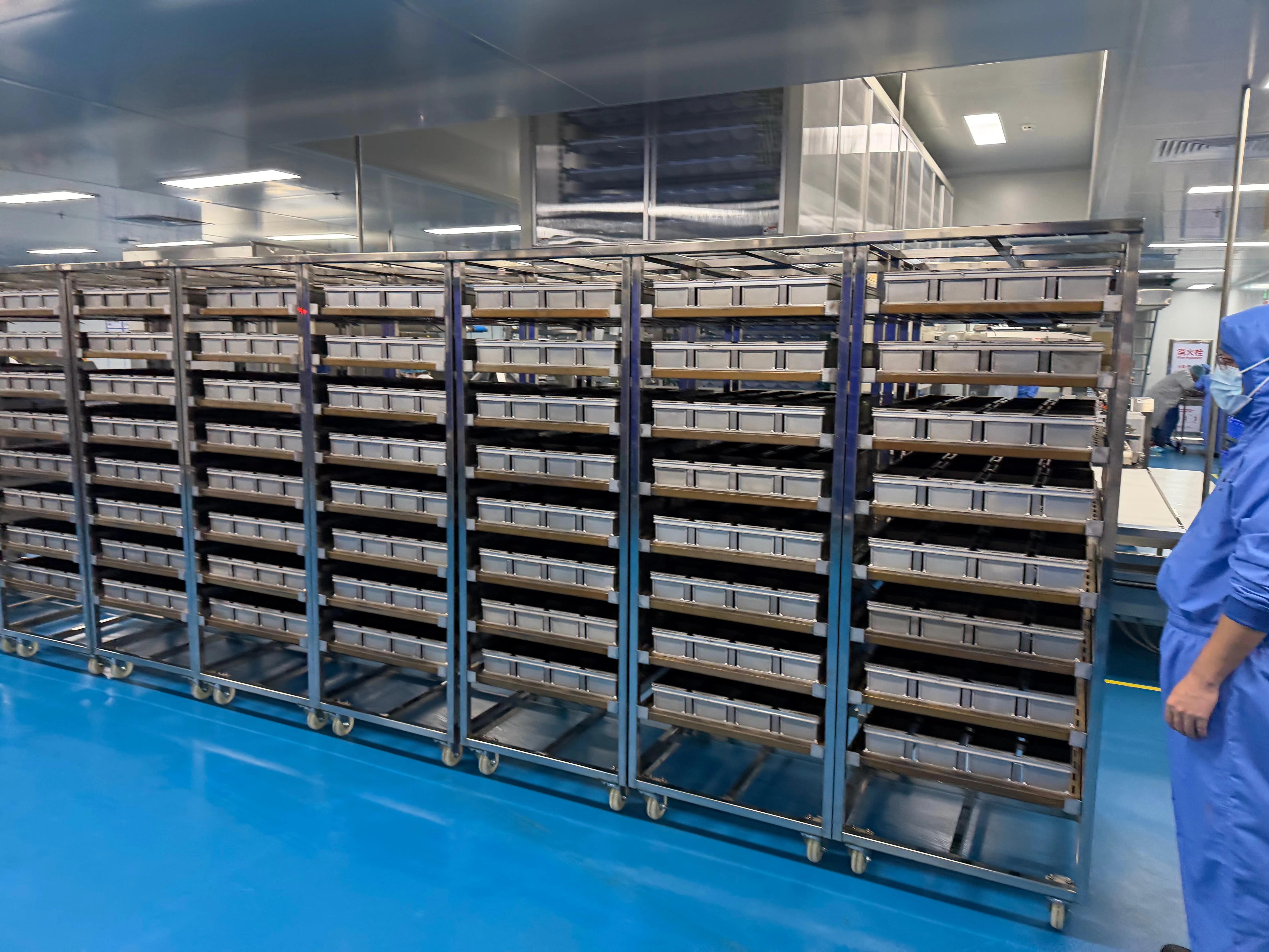 Stainless Steel Storage Rack, Food Grade Heavy Duty Shelf with Casters, Industrial Modular Workshop Storage Shelving