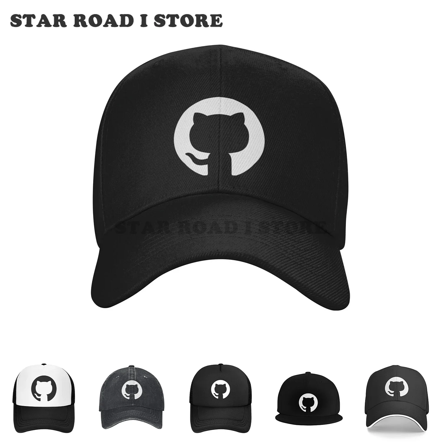 Summer New Arrival Github Baseball Caps Peaked Cap Python Linux Code Sun Shade Hats for Men Women