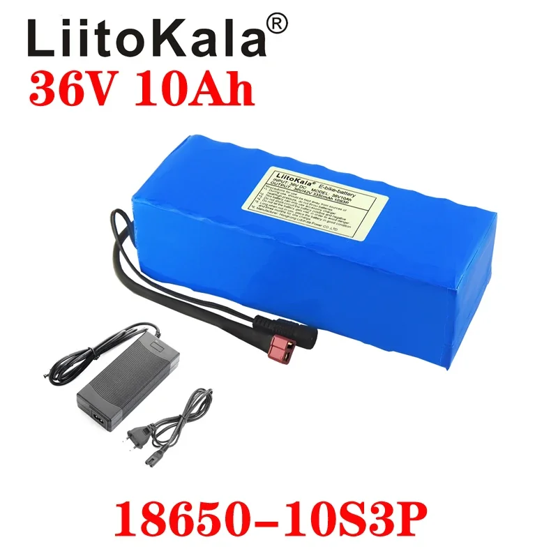 

LiitoKala 36 v 10Ah 10S3P 18650 Rechargeable Battery, Modified Bikes, Electric Vehicle Battery Charger li-lon + 36V 2A charger