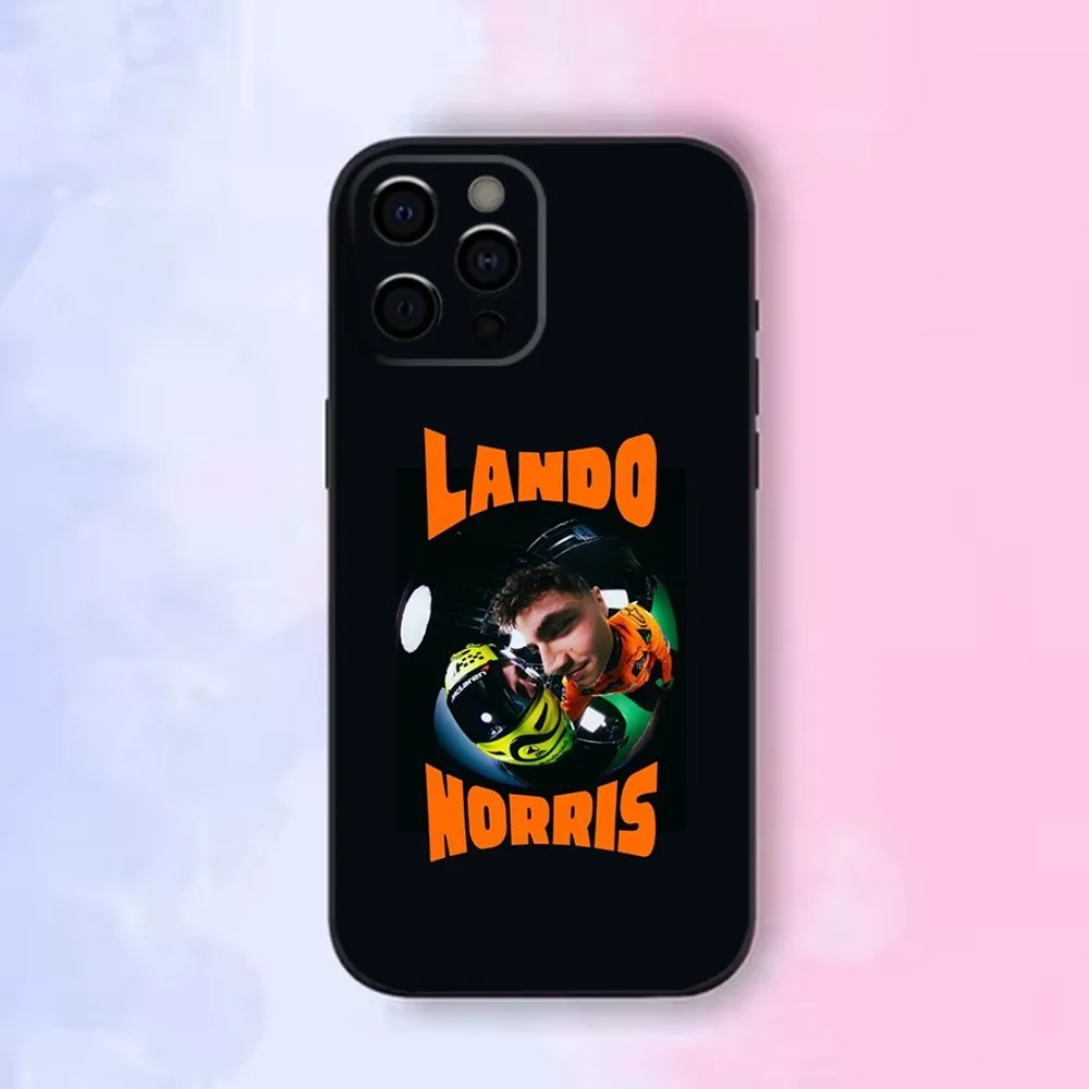 F1 4 L-Lando N-Norris Phone Case For iPhone16,15,14,13,12 Mini 11 Pro XR,X,XS,MAX 7,8 Plus Silicone Cover Soft Black