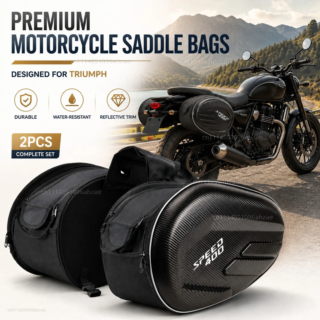 Pour Triumph Scrambler 400X 400 X Speed 400 2023 2024, 2 sacoches latérales de moto, sacs de selle, sacs de rangement latéraux, sacs de voyage pour fourche