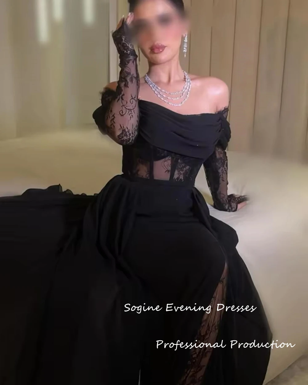 

Sexy Lace Cocktail Party Dresses Formal Occasion Prom Dresses 2025 Off Shoulder Long فساتين سهرة Backless Wedding Party Dress