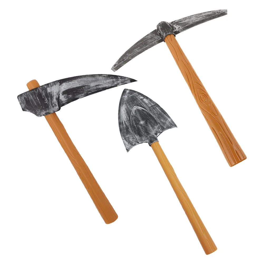 

3 шт., реквизит для выступления на сцене, кирка, лопата, набор сортов, легкая прочная искусственная лопата для драматического танца, концерта, косплея