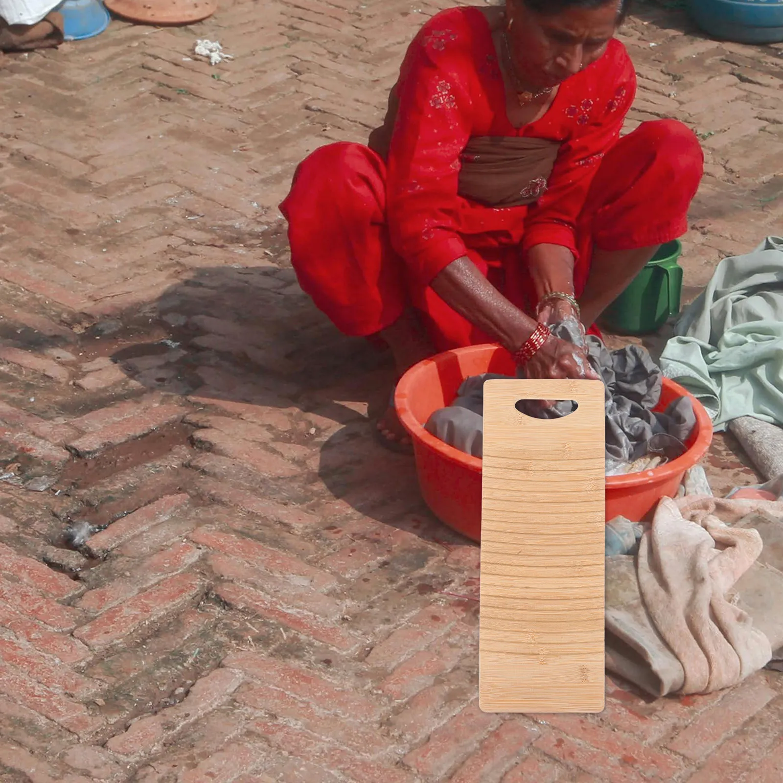 

Бамбуковая доска для стирки белья, прочная деревянная мочалка, портативный инструмент для ручной стирки, для дома, улицы, кемпинга, для одежды