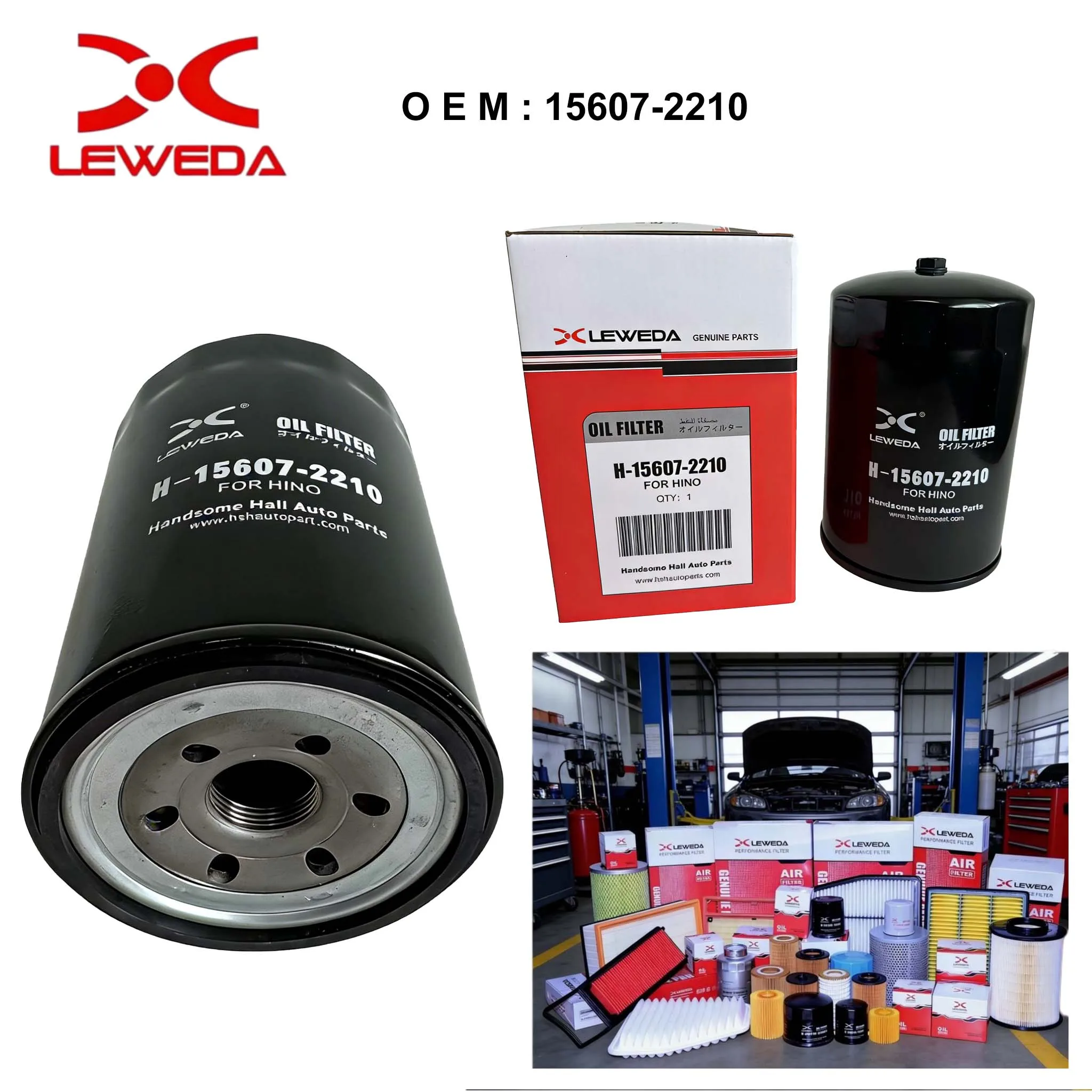 

LEWEDA High Quality 15607-2210 Oil Filter For Hino Dutro 300 N04C S05C Replace S156072210 156071221 C-1317