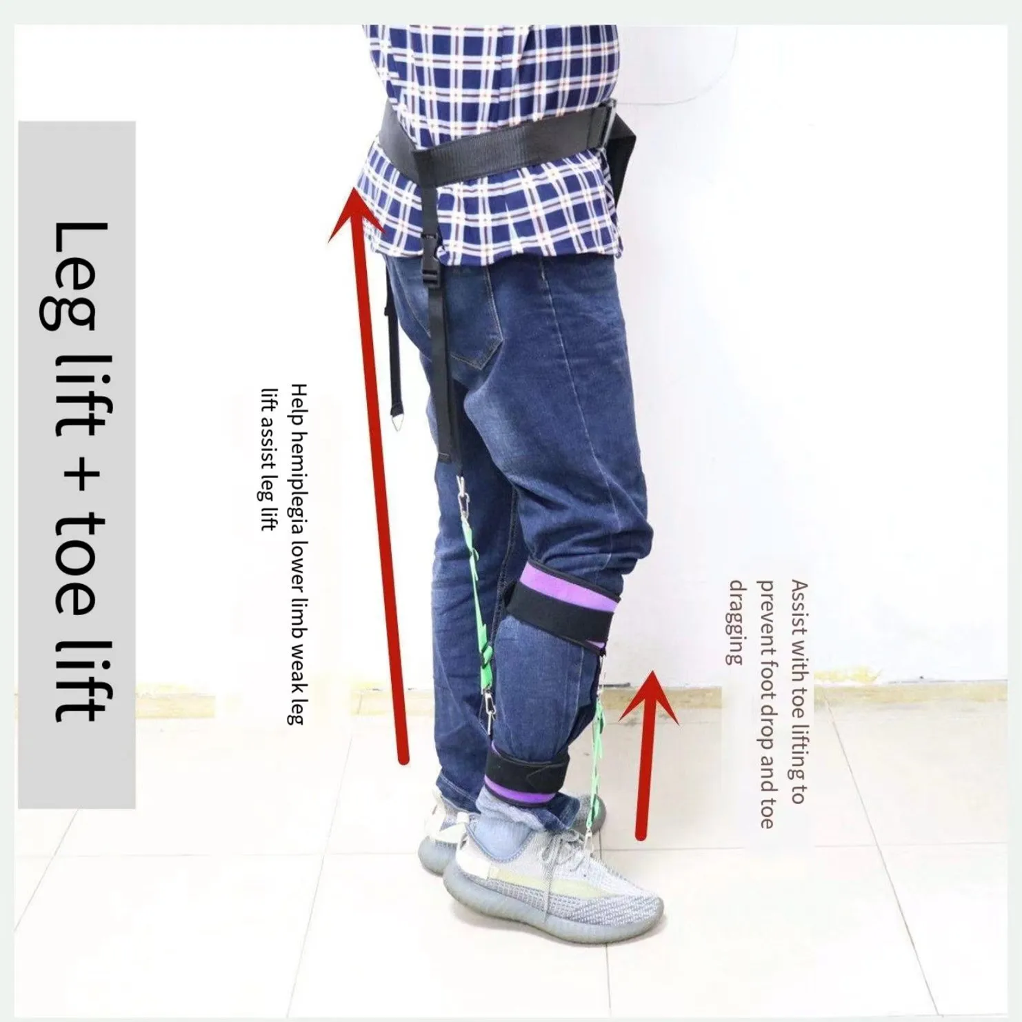 Simple and Effective Rehabilitation Training Stroke Hemiplegia Walking Booster Old Man Foot Drop Belt Leg Lift Anti Fall Walker