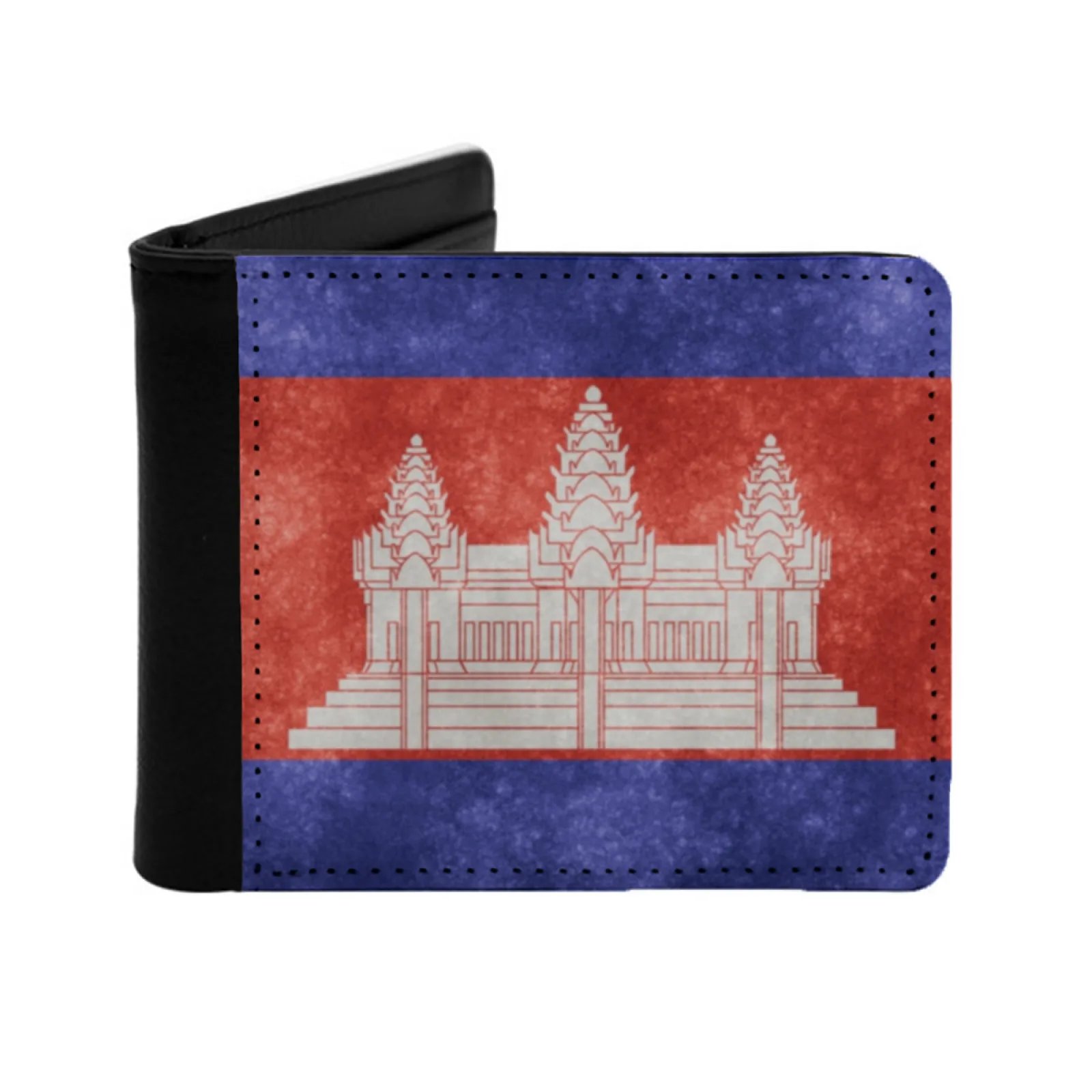 

Флаг Камбоджа Крутая одежда Короткие мужские кошельки Держатель кредитной карты Ретро кошелек Мужской кошелек из искусственной кожи Флаг Камбоджа