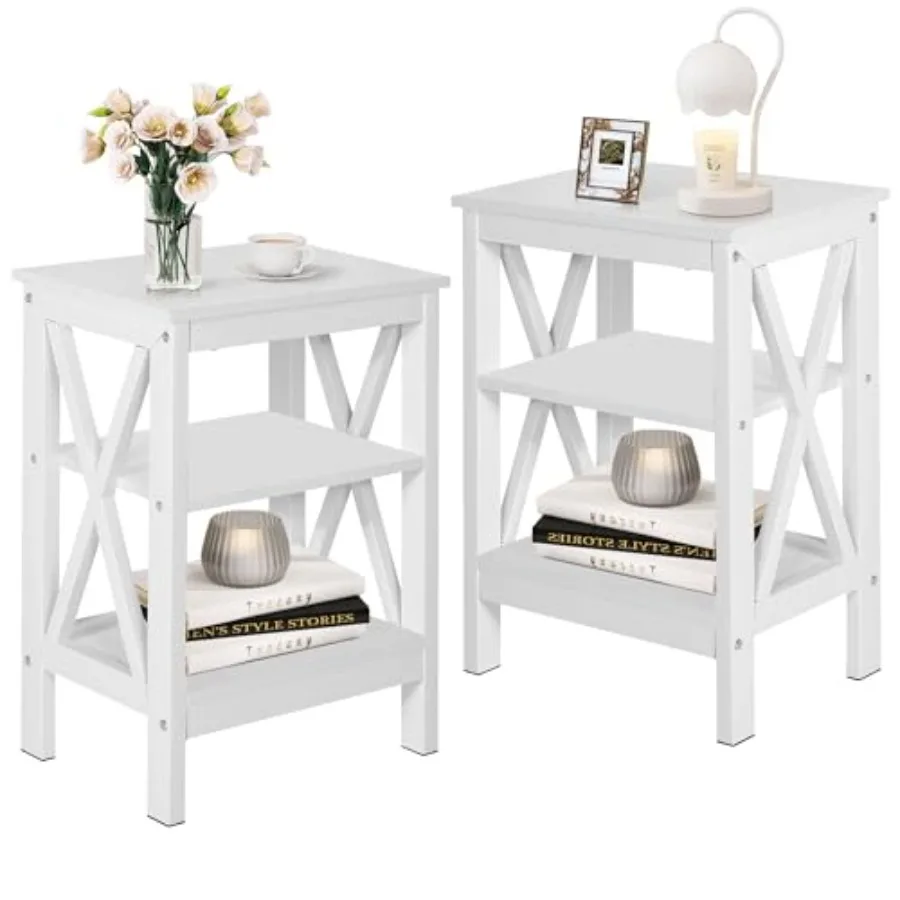 

Modern Nightstands X-Design Side End Table Night Stand with Storage Shelf for BedroomLiving Room