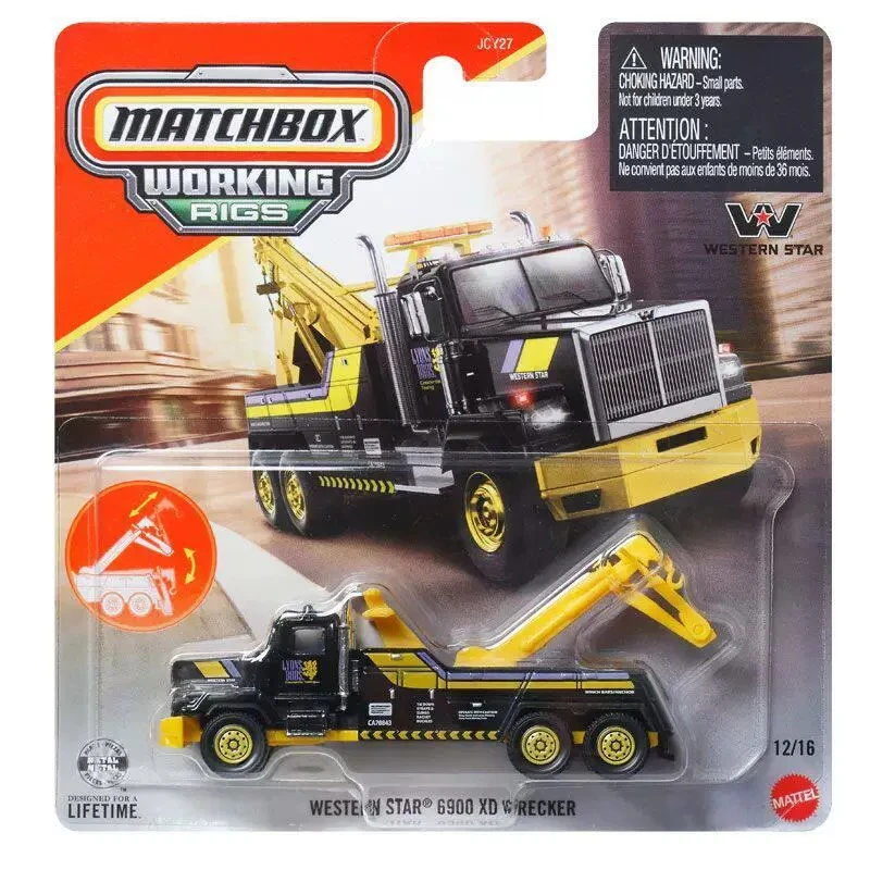 Оригинальная модель MATCHBOX Car WESTERN STAR 6900XD WRECKER, игрушка 1/64, литая под давлением, коллекционная модель из сплава, подарок на день рождения