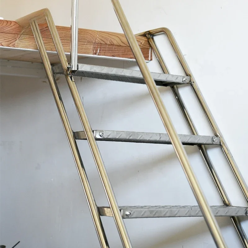 outdoor/indoor stainless steel and anti skid folding ladder fold up stairs