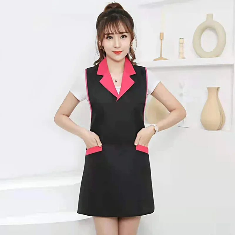 

Restaurant Hotel Bar Service Waitress Women Apron Baking Cleaning kitchen Bib Nail Salon Coffee Flower Shop Pinafore Cooking