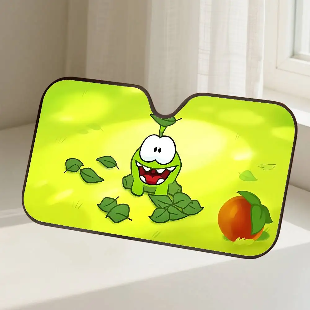 O-Om Nom مظلة السيارات الستائر الزجاج الأمامي نافذة أمامية قناع 70x130 سنتيمتر الشمس قناع الشمسية حماية منقوشة هدية الجدة سيارة #6