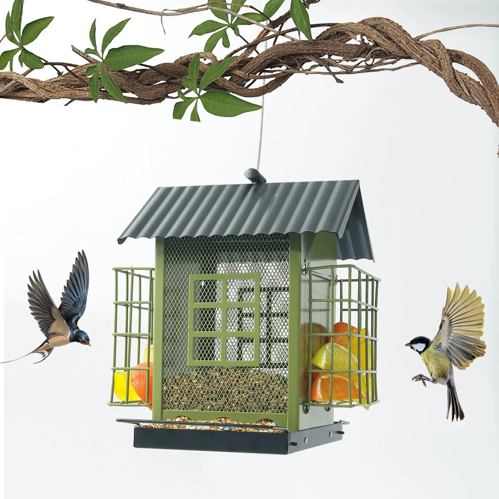 

Bird Feeders for Outdoors Decoration with Roof Birdfeeder Bird House Birdhouse for Backyard Balcony Terrace Yard Hummingbirds
