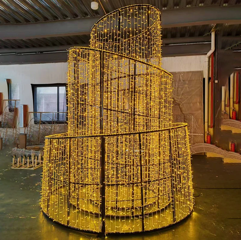 

Настраиваемое новогоднее гигантское светодиодное украшение для рождественской елки, большое уличное коммерческое украшение для дома