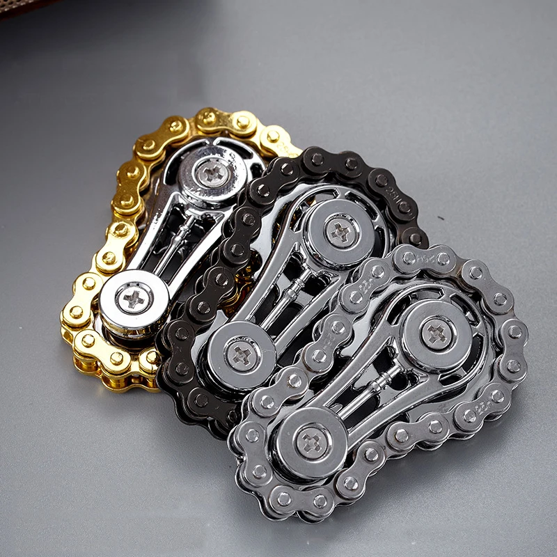 Sprockets Flywheel Fingertip Gyro Fidget Spinner Antistress Anxiety Metal Bike Chains EDC Spinner Fidget Toys For Adult Kids