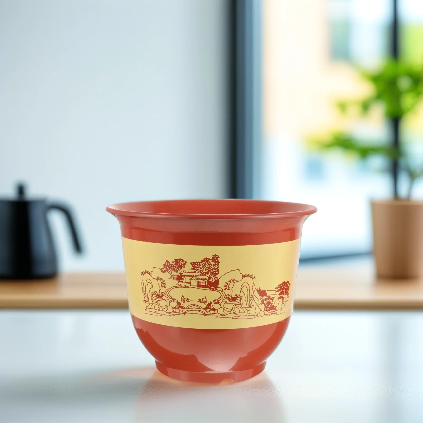 

2pcs Thickened Plastic Flower Pots Large Size Red 310# Random Pattern Ideal for Planting Trees Flowers Lightweight Durable