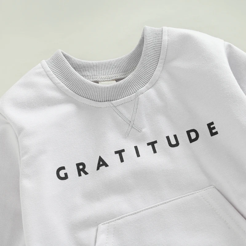 2022-10-19 Lioraitiin Baby Girls Boys 2Pcs Fall Outfit Letter Print Round Neck Long Sleeve Sweatshirts Tops Elastic Waist Pant