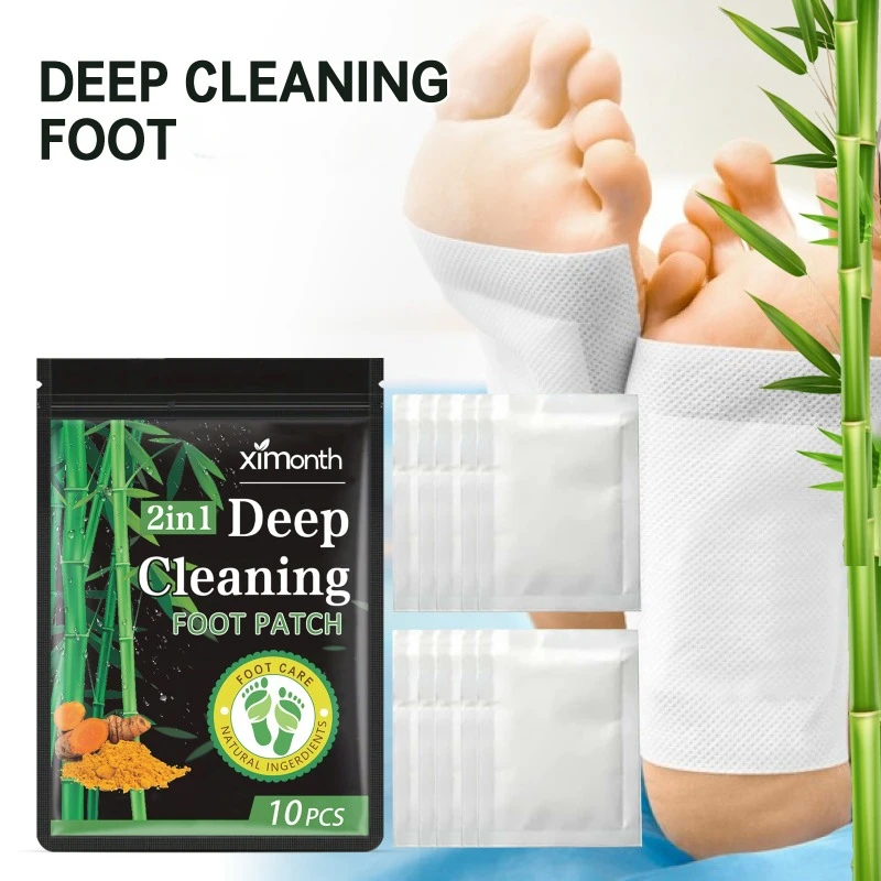 Bamboo charcoal deep cleansing Foot Patch Detox Relieve Fatigue Stress Foot Pads Foot Care Tool help Improve Sleep feet sticker